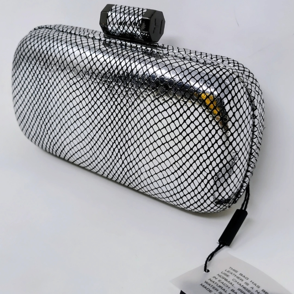 Halston Heritage Metallic Vapor Stingray Evening Crossbody Clutch
